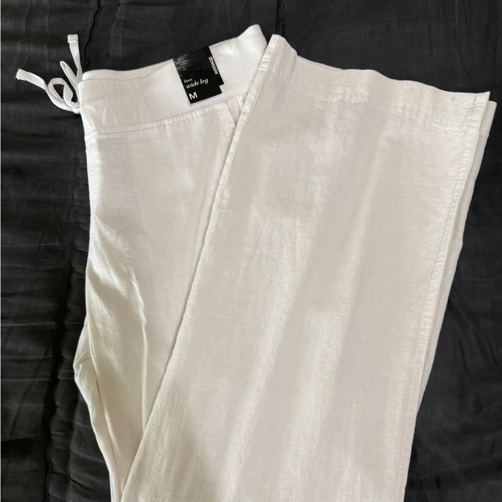 NWT New York & Company White Women’s Linen pants size M